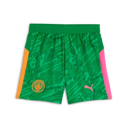 Image of PUMA Kids Manchester City Shorts Goalkeeper 2025/26 - Green - Size: 7/8 Years