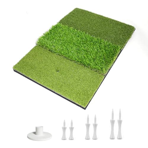 Image of Golf Hitting Practice Foldable Mat Three Lawn Set 24x16''(60x40cm) Portable with Tees Indoor Outdoor