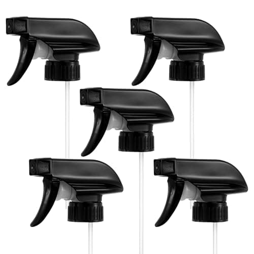 Image of 5Pk Universal Trigger Sprayer Heads – Adjustable Mist/Stream Nozzles for Standard Bottles, Cleaning & Gardening, Hair & DIY Replacement Tops