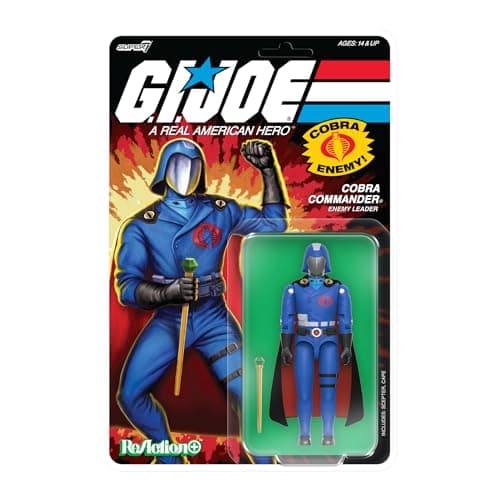 Image of Super7 G.I. Joe Reaction+ Wave 06 Cobra Commander (Film, Black Cape) Action Figure