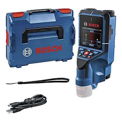 Image of Bosch Professional 12V System Wall Scanner D-tect 200 C (without battery and charger, detection of (non-) live cables, metal, plastic pipes, wooden studs and cavities, USB-C™ Cable, L-BOXX)