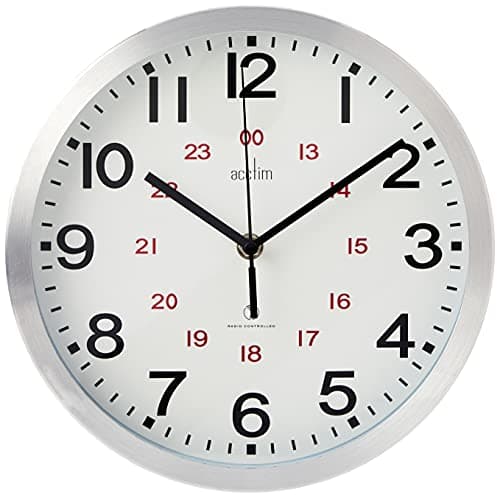 Image of Acctim 74457 Century Radio Controlled Wall Clock, Aluminium, white