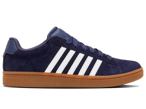Image of K-Swiss Men Court Tiebrk Ii Sneaker, Naval Academy Bright White Gum, 8 UK