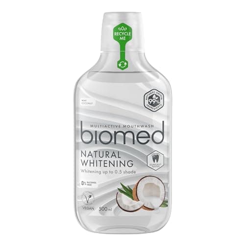 Image of Biomed Superwhite Natural Coconut Mouthwash for Gentle Whitening, Alcohol Free, Coconut & Mint - 500ml (Pack of 1)
