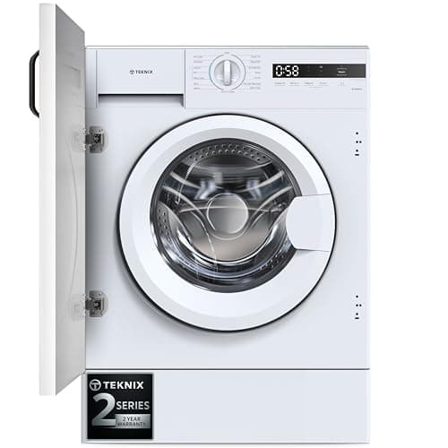 Image of Teknix BITKW814 Integrated 8kg Washing Machine - Built-in with 1400 Spin Speed - Quick Wash - 15 Washing Programs - LED Display, H82.5 x W59.5 x D53.5 (cm)