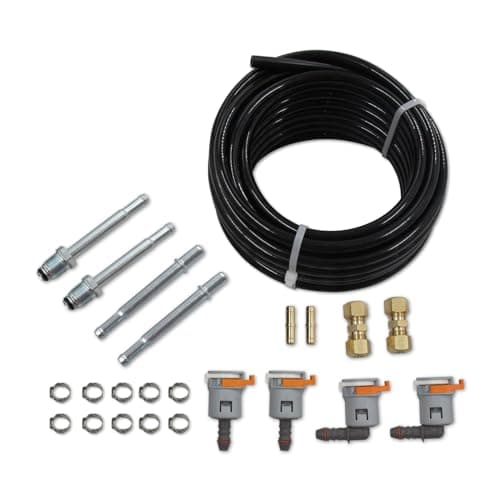 Image of Automotive 25 Feet 3/8" Nylon Fuel Line Tubing Replacement Fuel Line Repair Kit 3/8 in (10mm)