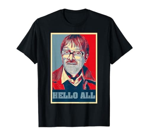 Image of Friday Night Dinner Jim Propaganda Icon Hello All UK Comedy T-Shirt