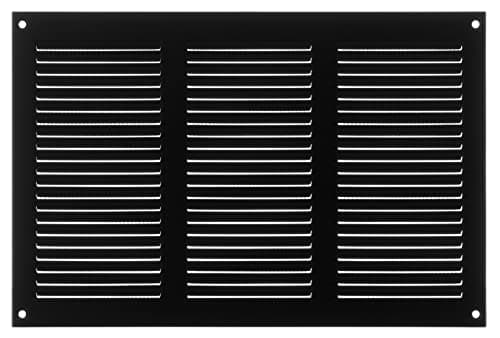 Image of Steinberg14 Anthracite 300x200mm Metal Air Vent Cover with Insect Mesh - 12x8 inch Ventilation Grille - Air Vent Register for Walls and Ceilings - Ventilation Cover for Outdoor and Indoor