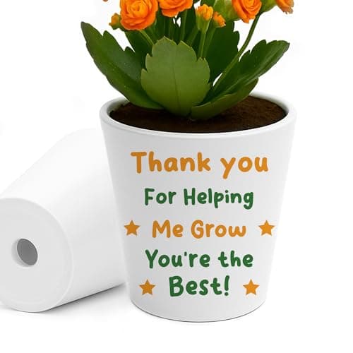 Image of RED OCEAN Teacher Gifts for Women Men Flower Pot Thank You Gifts For Teacher Helping Me Grow Leaving Going Away Retirement Appreciation From Student Kids