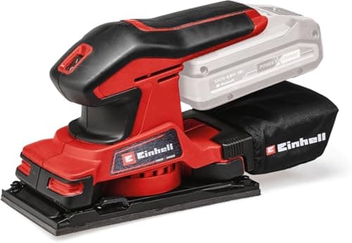 Image of Einhell Cordless 1/3 Sheet Orbital Sander 18V Power X-Change, Electric Sander for Wood, Plaster and Metal, Includes 1 x Sanding Sheet. with Dust Collection, Without Battery TE-OS 18/187 Li Solo