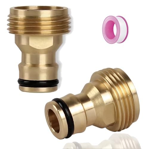 Image of 3/4 inch Male Hose Tap Connector, Water Pipe Fitting,Garden Tap Connector, 3/4" BSP Male Watering Fittings for Threaded Faucet Adapter 2 Pack