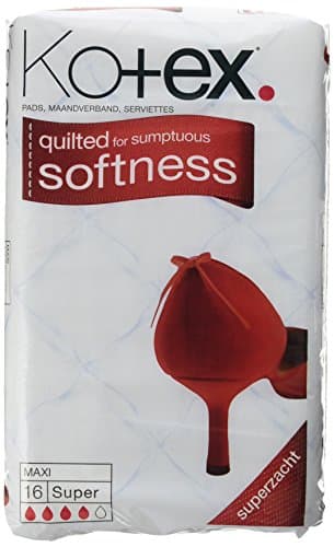 Image of Kotex Maxi Super 16 Sanitary Towels, Pack of 5