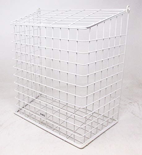 Image of DWD Large Letter Box Door Cage Guard with Flip-Up Lid for Post Protection, Suitable for Wood or PVC Doors, Fits Letterboxes up to 30 cm, White, 35 x 40 x 17 cm