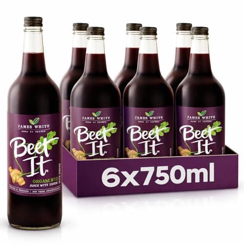 Image of Beet It Organic Beetroot Juice with Ginger 750ml Bottles - Vegan - Picked and Pressed - No Added Sugar (Pack of 6)