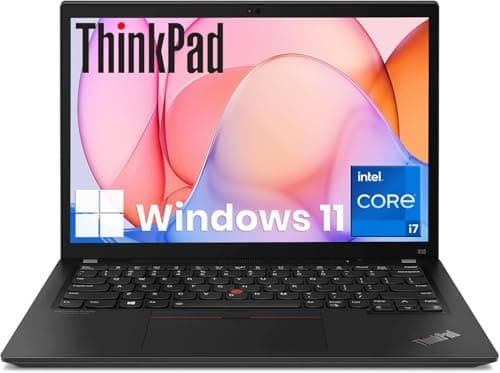 Image of Lenovo Thinkpad X13 Business Laptop Computer, Intel Core i7-10510U, 512GB SSD, 8GB RAM, US Qwerty Keyboard, Windows 11 Pro (Renewed)