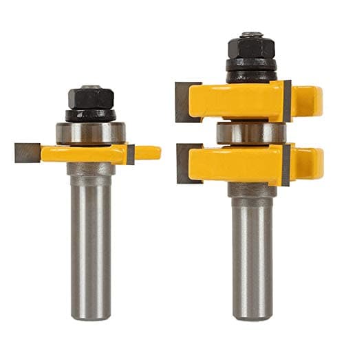 Image of Gasea 2pcs 1/2" Shank Tongue Groove Router Bit Set 3 Teeth T-Shape Wood Milling Cutter Tool Stock Up to 1-1/4"
