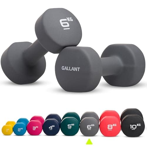 Image of Gallant 6kg Dumbbell Pair - 6kg Weights Dumbbells Set Women & Men, Neoprene Hand Weights - Small Arm Weight For Home Gym Fitness Exercise Training Weights For Women