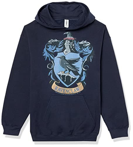 Image of Harry Potter Unisex Children's Ravenclaw House Crest Hoodie, Navy Mottled, S