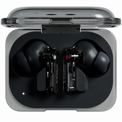 Image of Nothing Ear (a) wireless ear buds with Active Noise Cancelling, Bass Enhance Algorithm and up to 42.5 hours of listening time - Black