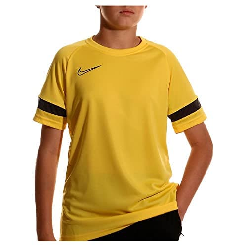 Image of NIKE Boy's Academy 21 Training Top T Shirt, Tour Yellow/Black/Anthracite/Black, S UK