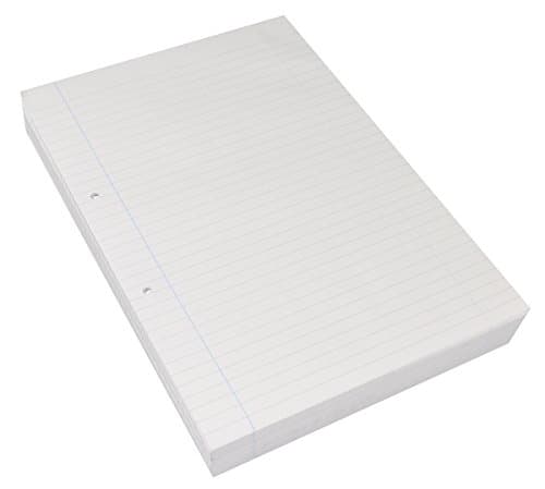 Image of RHINO A4 Loose Leaf Lined Paper, 500 Sheets / 1000 Pages, 8mm Lined with Margin Paper, 1-Pack, Hole Punched, School & Office Stationery Supplies