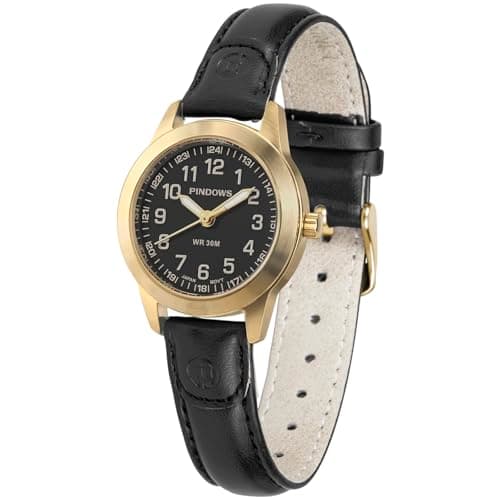 Image of PINDOWS Watches for Women, Elegant Analog Quartz Design with Leather Strap, Waterproof Fashion Dress Ladies Watch with Easy-to-Read Luminous Dial