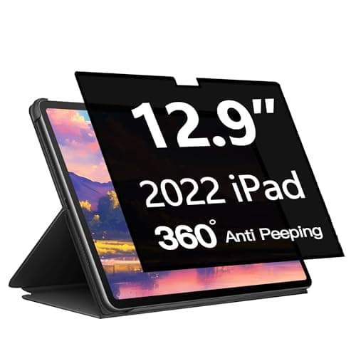 Image of Phimoos 360° Full Coverage Privacy Screen Protector for iPad 6th/5th/4th/3rd Gen (12.9 Inch, 2022/2021/2020/2018), Anti-Blue Light, Anti-Glare, Anti-Fingerprint, Case Friendly, 4-Way Anti-Spy Film