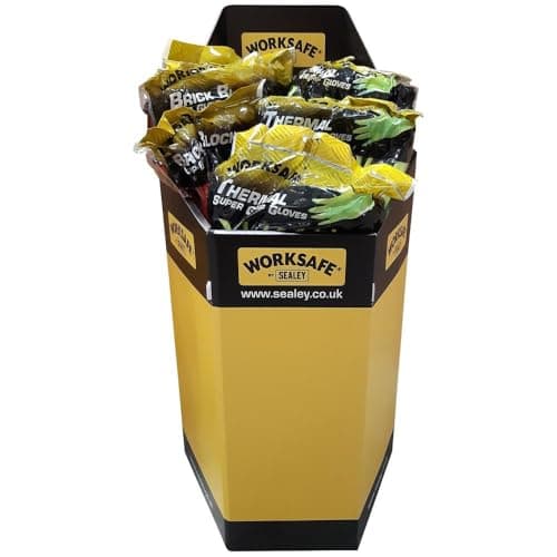 Image of Sealey Worksafe Version 1 Dump Bin of Assorted Work Gloves Assorted Assorted