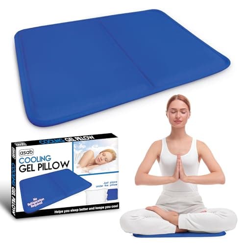 Image of ASAB Cooling Gel Pillow Mat for Hot Sleepers – Reusable Pillow Cooling Pad, Soft PVC Gel Insert for Night Sweats, Warm Weather, Sleep Support with Leak Resistant Design (40 x 30cm)