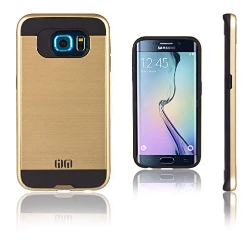 Image of Lilware Armor Slim Fit Hard Plastic Rugged Case Dual Layer Cover for Samsung Galaxy S6 edge SM-G925F. Gold/Black