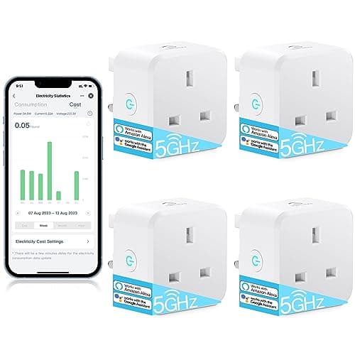Image of EIGHTREE Smart Plug 5GHz WiFi Compatible with Energy Monitoring, Smart Plugs that Work with Alexa Works with Alexa & Google Assistant & Smart Life, Wireless Remote Control Timer Plug Smart Home, 13A
