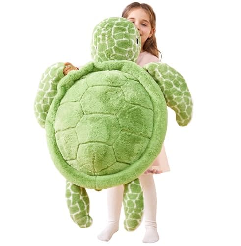Image of IKASA Giant Sea Turtle Stuffed Animal 78cm Plush Toy,Big Large Jumbo Soft Toys,Huge Size Cute Fluffy Plushy Plushie,Gifts for Kids