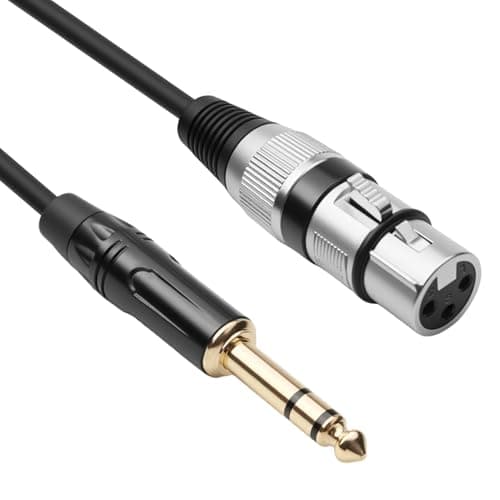 Image of XLR Female to 1/4 TRS Cable 3pin Microphone Cable XLR to 6.35mm Jack Mono Mic Lead Compatible with Dynamic Microphones Mixer Audio Sound Consoles Power Amplifier Speaker Playing Live, 3m
