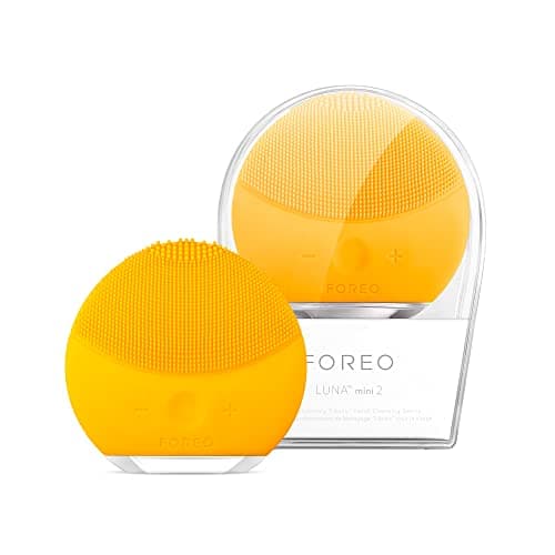 Image of FOREO LUNA mini 2 Facial Cleansing Brush - Travel Accessories - Face Massager Electric - All Skin Types Ultra-hygienic Skincare - Simple Face Wash - Silicone Electric Face Cleanser - Sunflower Yellow