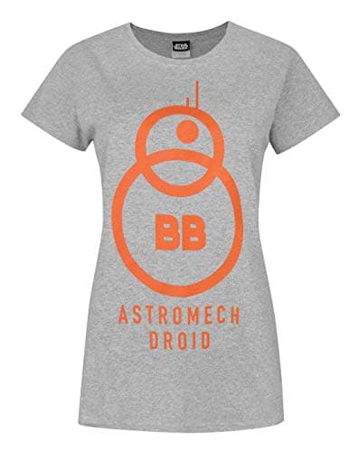 Image of Star Wars The Force Awakens BB-8 Astromech Droid Grey Women's T-Shirt