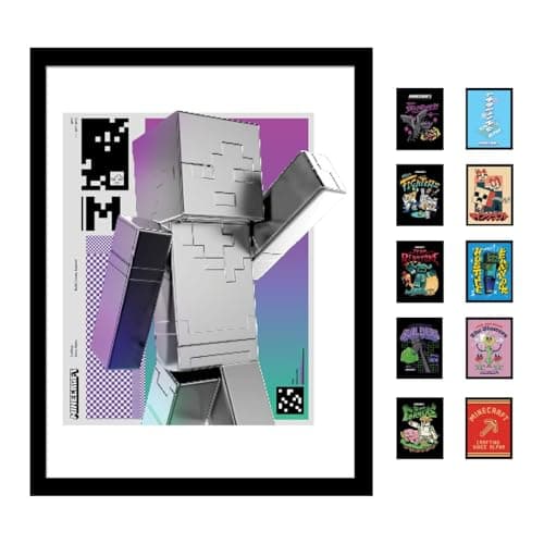 Image of Pyramid International Minecraft (Block Wave) Collector Print (Framed) 30cm x 40cm - A Stunning Artwork to Enhance Your Collection or Living Space, One Size