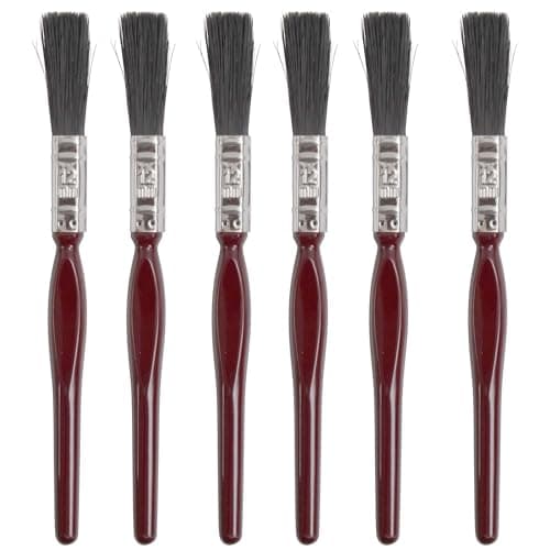 Image of 6 x Half Inch Paint Brushes 0.5" | 12mm Small Paint Brushes