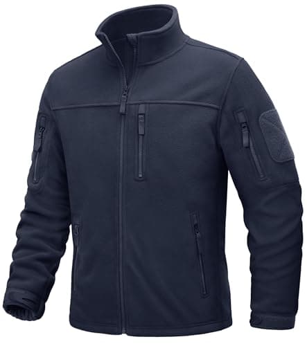 Image of TACVASEN Mens Tactical Jacket Fleece Military Jackets Navy Work Jacket Windproof Fleece Coats Winter Jackets Navy Blue