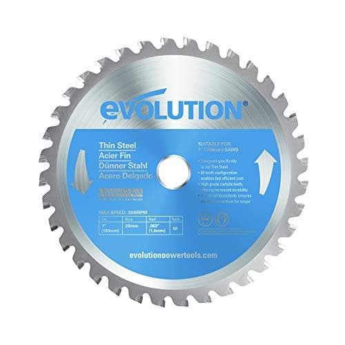 Image of Evolution Power Tools T180TCT-68CS Circular Saw Blade - Carbide Tipped Metal Blade for Thin Steel, 180 mm