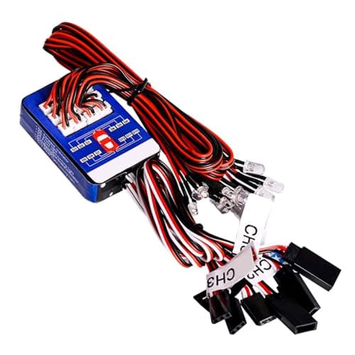 Image of WANGCL Rc Car Lights Kit 12 LED Steering Brake Lighting System Kit Smart Simulation Strobe Light for Rc Car 1/10 RC Auto/LKW/Crawler
