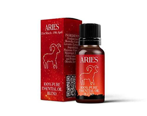 Image of Mystix London | Aries Zodiac Sign Essential Oil Blend 10ml | 100% Pure & Natural | Aromatherapy for Fire Signs | Frankincense, Lavender, Lemon, Marjoram, Peppermint | Vegan, GMO Free