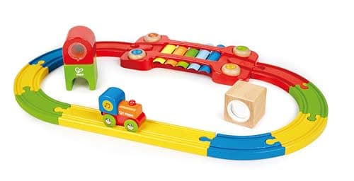 Image of Hape Sensory Railway Set – Colorful Musical & Tactile Train Track for Ages 18M+
