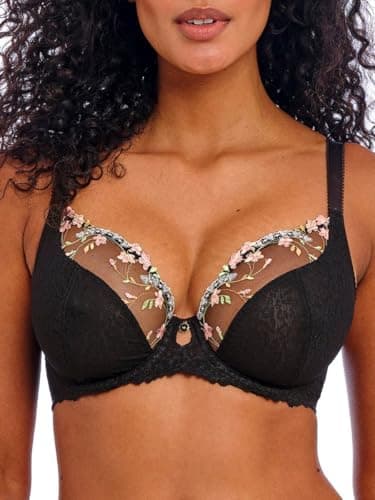 Image of Freya Women's Love-Haze Underwire Plunge Bra, Black, 34E