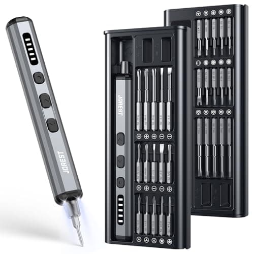 Image of JOREST Mini Electric Screwdriver,Cordless Precision Screwdriver set with 38-in-1 Magnetic Bits, 5 Torque Settings, Repair Tool for iPhones, Laptop, Drone, Game Console, Camera;Birthday Gift for Father