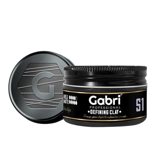 Image of Gabri Matt Clay S1 100ml, Defining Hair Pomade for Men, Firm Hold & Natural Matte Finish, Professional Styling Hair Wax for All Hair Types & Texture, Men’s Products For Everyday Use