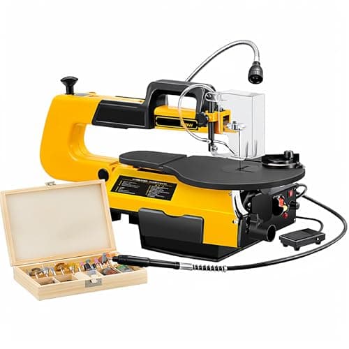 Image of Variable Speed Scroll Saw, Scroll Saw/Electric Fret Saw, Stepless Speed Control, with 45° Tiltable Metal Work Table for Bevel Cuts, 550-1650 SPM, DIY Crafts & Workshop Projects
