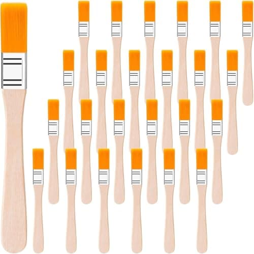 Image of 25 Pcs Touch Up Paint Brushes, 1/2 Inch Trim Painting Tool with Wooden Handle, Chip Paint Brushes for Walls, Cabinets, Fences, Edge Painting Tool
