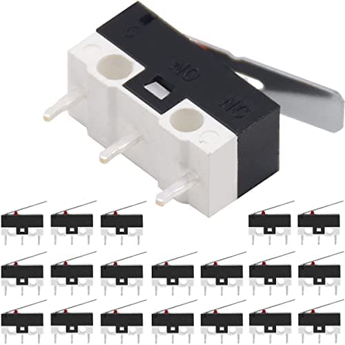 Image of DAOKAI 20PCS Micro Limit Switch NO+NC Hinge straight Lever 3PIN 125V 1A Mouse Micro Touch Button Momentary Switch Black