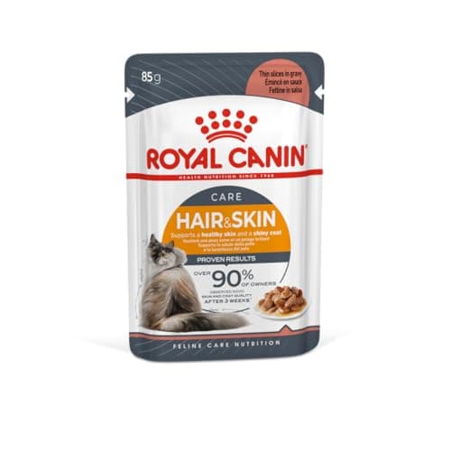 Image of Royal Canin Hair & Skin Care Adult Wet Cat Food in Gravy 12 x 85g