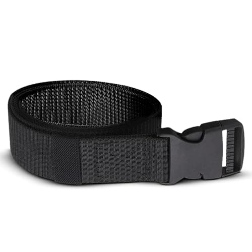 Image of Trimming Shop Nylon Tactical Belt, Quick Release Plastic Buckle Webbing Belt 1.5" x 51" - Heavy Duty Military Rigger Waistband, Army Combat Belt for Men & Women, Adjustable Hiking Work Belt UK, Black